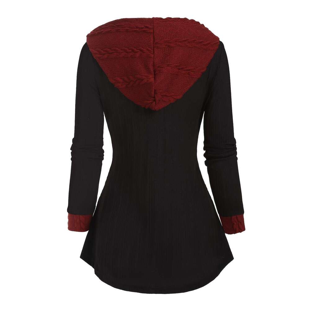 Color Block Drawstring Hoodie Casual Long Sleeve Tunic Hoodie Sweatshirt Women S Clothing