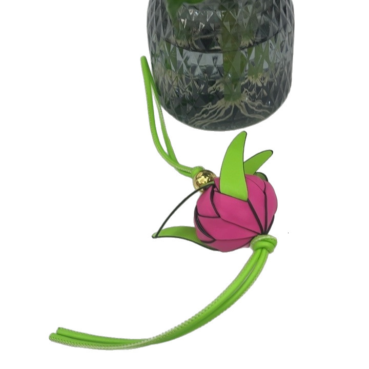 Red Hot Genuine Leather Dragon Fruit Bag Pendant Fashionable Versatile Handbag with Peach Element