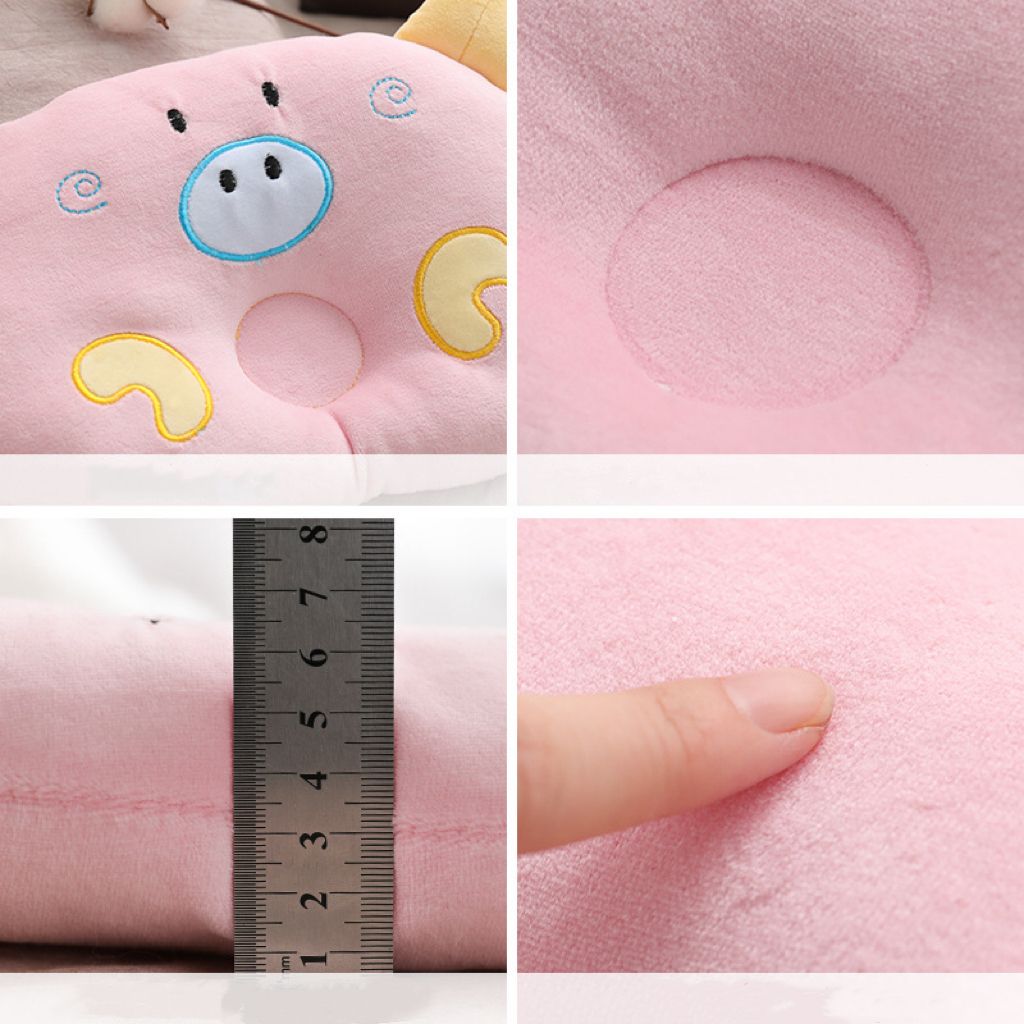 Cute Piggy Moon Pet Pillow with Concave Center Soft Plush Head & Neck Support for Puppies Kittens, Washable, 7 Colors