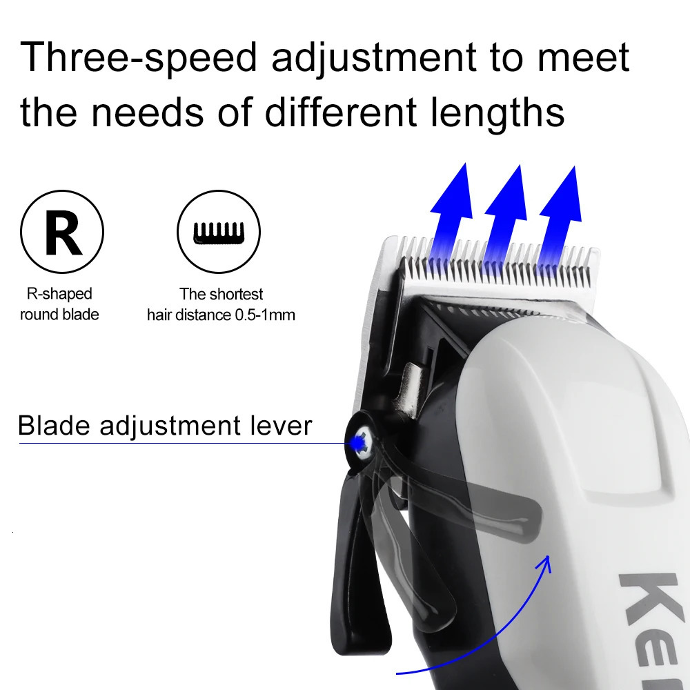 Kemei Hair Cutting Machine Electric Hair Clipper Cordless Trimmer For Men Shaving Machine Rechargeable Hair Cut Barber KM809A 251029 - view 5