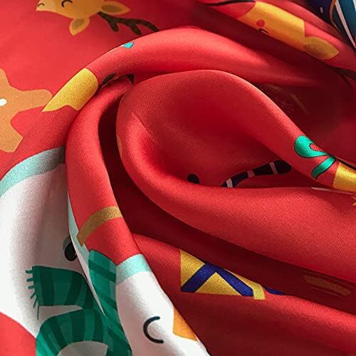 100% Real Mulberry Silk Scarf 21'' x 21'' Lightweight Neckerchief Women Men Small Square Digital Printed Scarves Christmas gifts