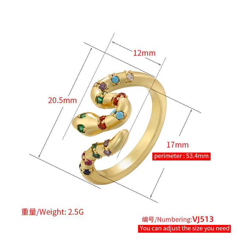 ZHUKOU Leopard head rings for women Dignified temperament Jewelry Ring Curved Snake Mens ring fashion jewelry VJ513W251030