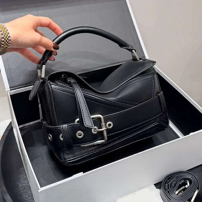 2025 Autumn/Winter New Designer Women's Handbag Mini Bicycle Motorcycle Bag Soft Leather Women's Crossbody Bag Puzzle Bag High Quality Travel Essential