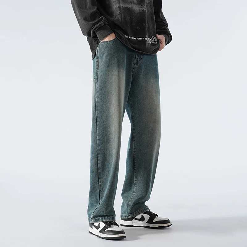 Autumn Oversized Jeans For Men Extra Long Tall Floor Length Pants Thickened 115cm 110cm Straight Leg Pants 190cm Long Pants J251030