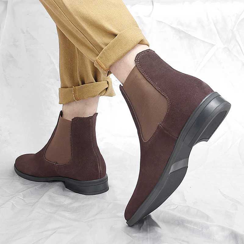 Couple Retro Genuine leather classic Chelsea high top shoes cotton shoes Winter Outdoor Cowboy Botas Unisex Shoes Z251029