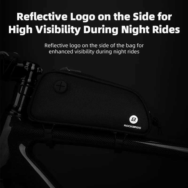 ROCKBROS Bicycle Bag 13L Large Capacity Portable Frame Front Tube Bag Waterproof MTB Road Ultralight Bicycle Pannier Bag H251029