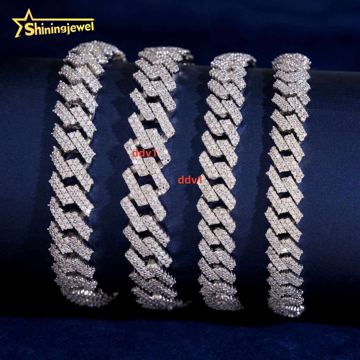 Hot Sale 4Styles 8mm 10mm Bracelet Iced Out VVS Moissanite 925 Silver Hip Hop Diamond Jewelry Miami Cuban Link Chain Bracelet Designer's style