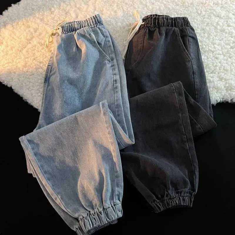 2024 New Spring and Autumn Retro High Street Versatile Pi Shuai Hong Kong Style Straight Leg Loose Trendy Brand Nine Point Jeans J251030