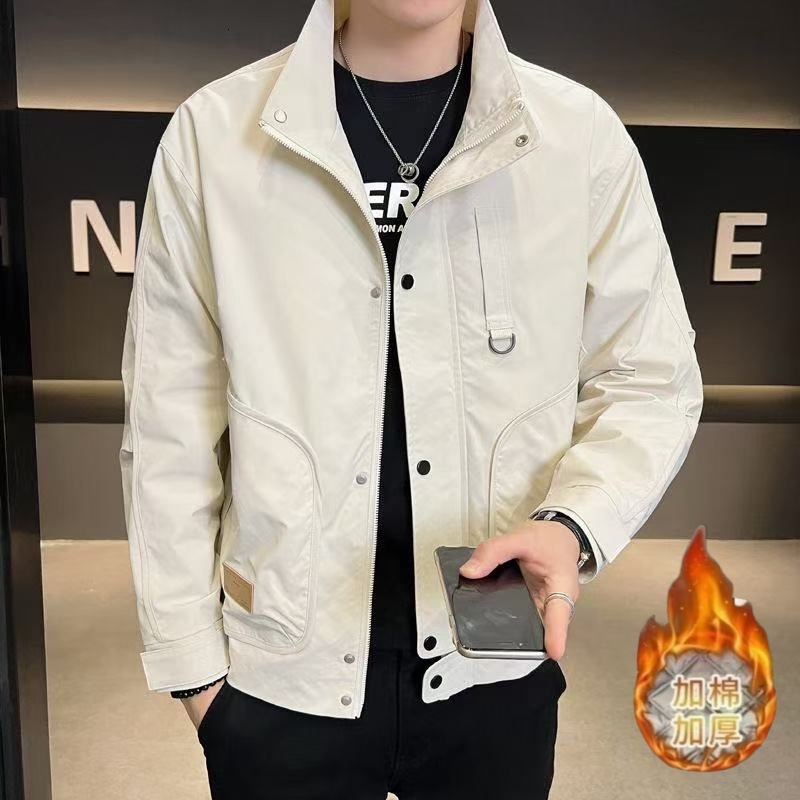 New Designer Coat Trendy Men's Workwear Jacket Stand Collar Stylish Coat Men's Casual Spring Autumn Jacket