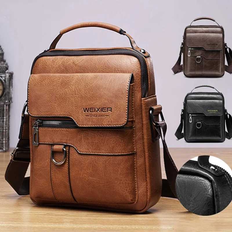 Classic Vintage Men Shoder Bag Leather PU Business Men Crossbody Bag High Quality Designer Handle Handbag for Men Travel Bag Y251011