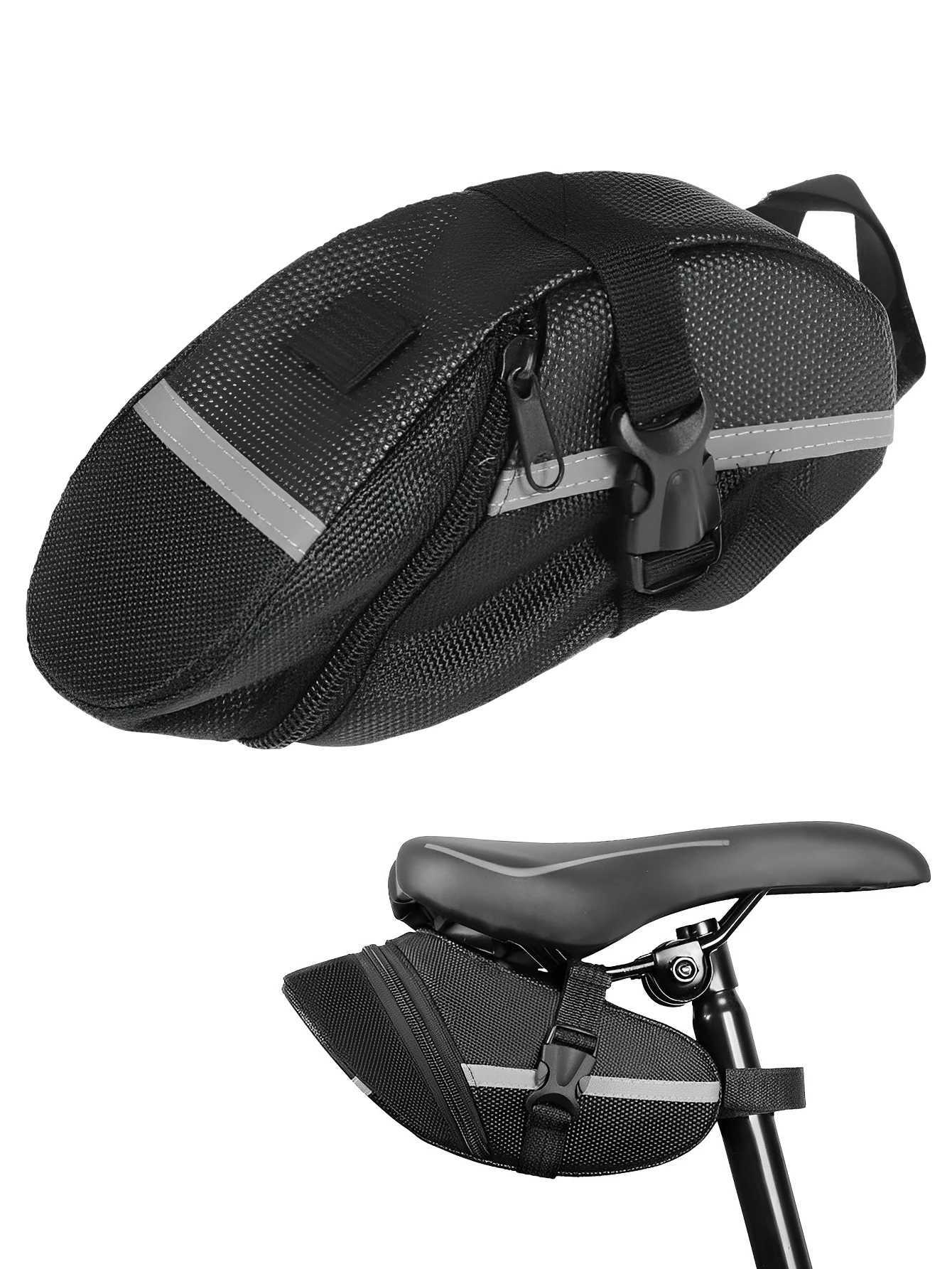 1 Pc Bicycle Saddle Bag Mountain Bike Tail Bag Bicycle Cushion Bag Folding Tail Bag Storage Bag Cycling Equipment Accessories H251029