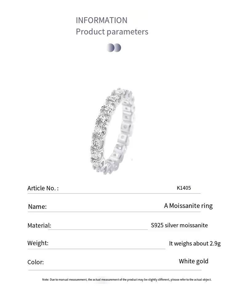 Luxury Dainty 925 Sterling Silver Round Full Moissanite Engagement Rings for Women for Wedding