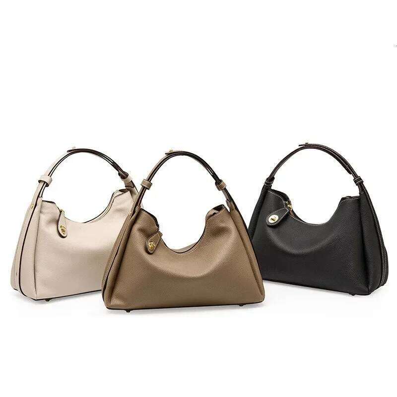 Women's Genuine Leather Top-Handle Bags 2024 New Women Fashion Armpit Crossbody Shoulder Bag