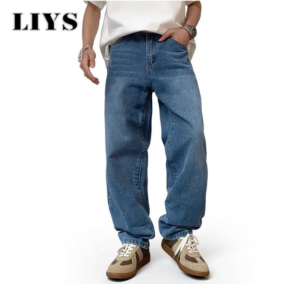 Male Classic America Hip Hop Rap Jeans Wide Leg Youth Popular Jeans Men Straight Leg Retro Loose Trousers Autumn Denim Pants J251030