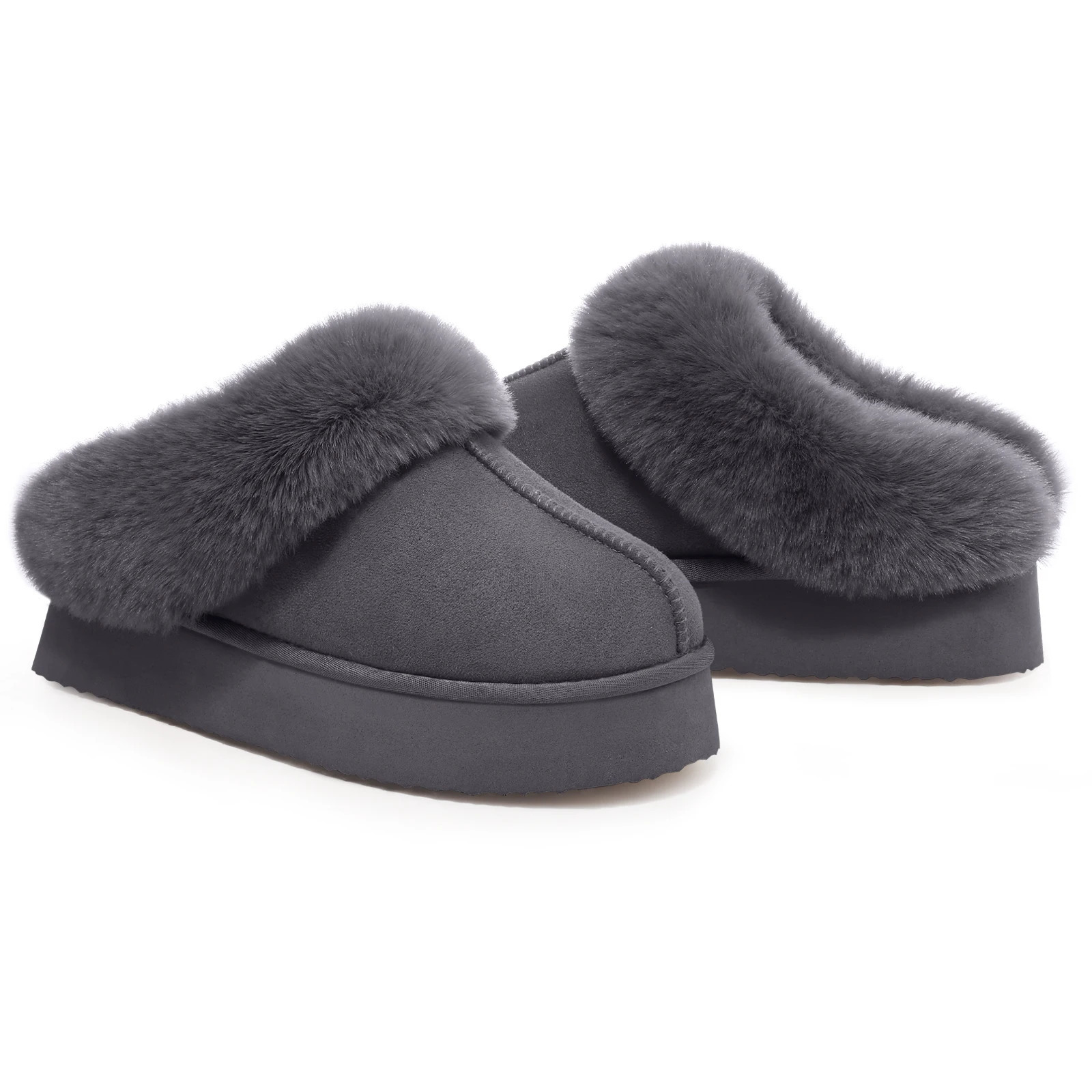 Bebealy Warm Womens Slipper Winter Memory Foam Fluffy Slippers Quality Slipon House Suede Slippers Fur Lined AntiSkid Slippers251029