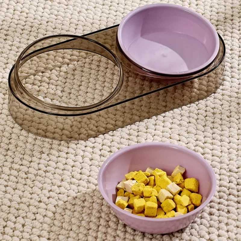 Dog Food Bowl Adjustable Cat Water Bowl Double Bowls for Dogs Feeding Neck Protector Detachable Dog Food Container Pet Supplies J251113