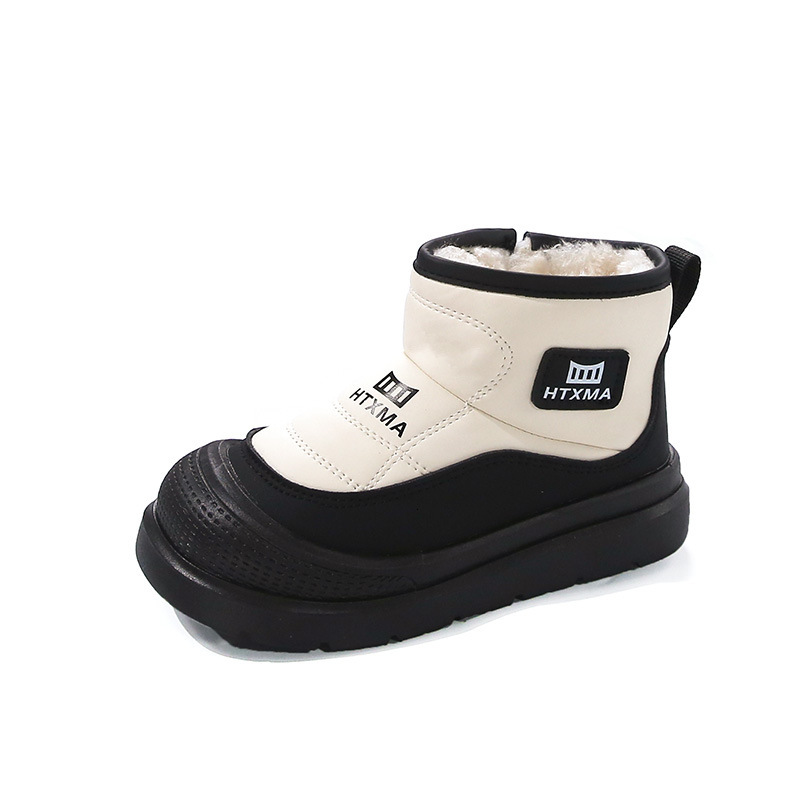 New children's cotton boots, snow boots, wool lining, thickened oversized girls' protective cotton shoes, warm cotton boots, fashionable des