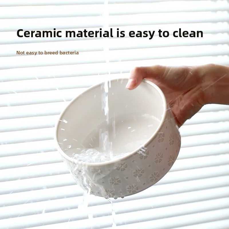 1800ml Big Dogs Bowl Double Ceramic Elevated Pet Food Water Feeders Small Medium Large Dog Feeding Supplies with Wooden Stand J251113