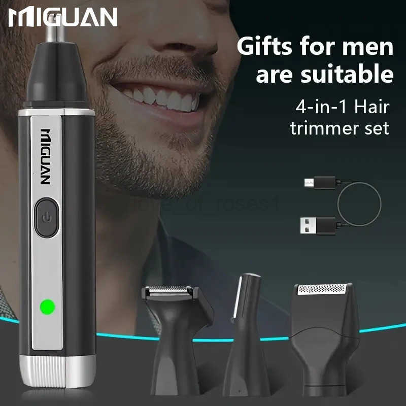 4in1 Professional Grooming Kit USB Rechargeable Nose Ear Hair Trimmer Beard and Eyebrow Razor MenS Personal Care Tools Z251030