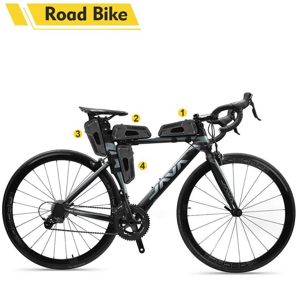 NEWBOLER Bicycle Bag Rainproof Cycling Top Front Tube Frame Bag Large Capacity MTB Road Bicycle Pannier Black Bike Accessories H251029