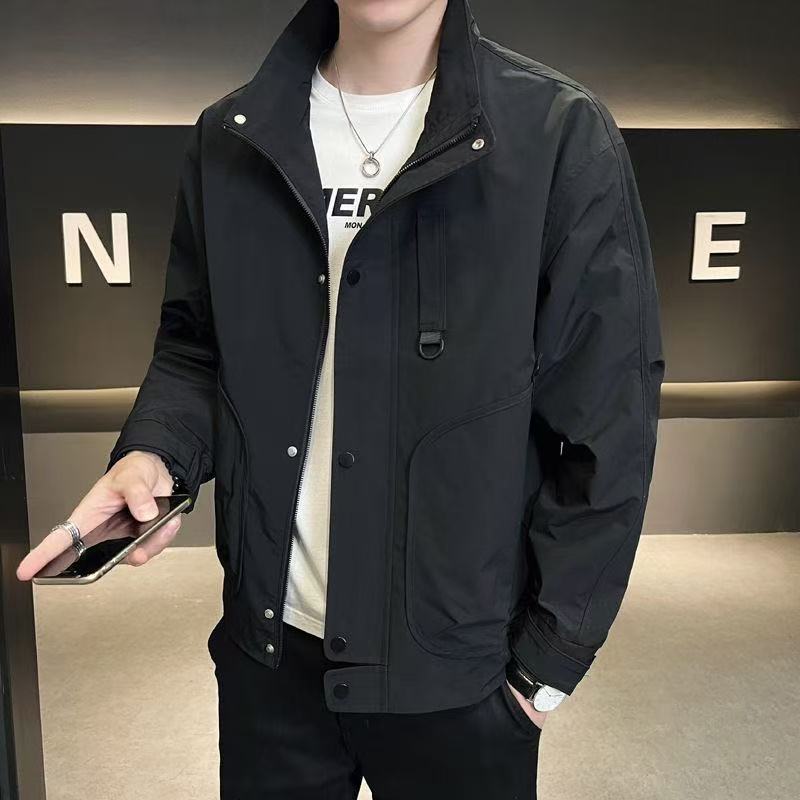 2025 Spring And Autumn New Men's Jacket Workwear Style Jacket Men's Cool Designer Coat Stand Collar Top Versatile Casual Men's Clothing