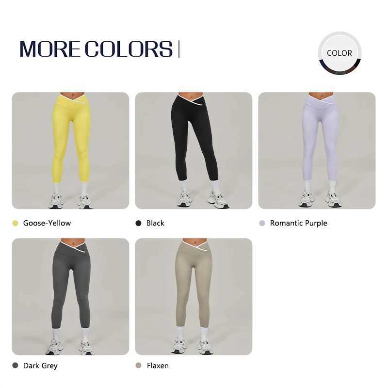 Ctenkevet Women QuickDry Fitness Pants Female Autumn Crossed Waist Pocket Yoga Pants Pilates Gym Running Workout Leggings Woman J2510301
