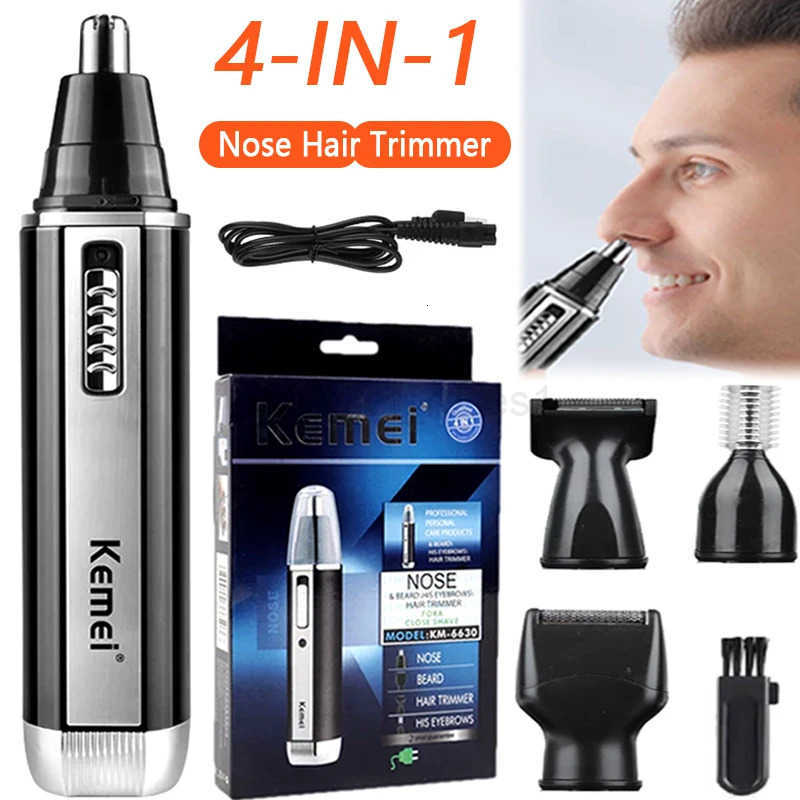 Kemei 4in1 rechargeable nose hair trimmer beard trimer mens eyebrow nose trimmer for nose and ear cleaner hair removal machine Z251030