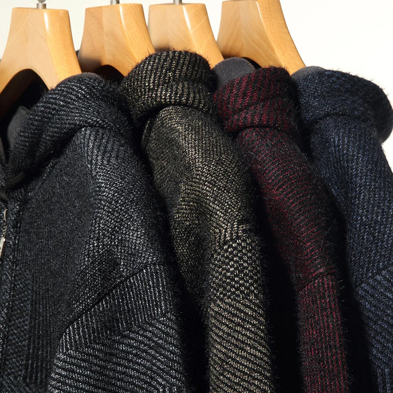 Top Grade Mink Fashion With Hood Casual Jacket Men Baseball Collar Thick Velvet Cardigan Coats Clothes 251017