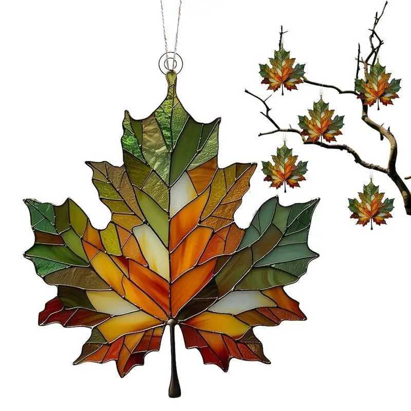 Artificial Acrylic 2D Maple Leaf Autumn Fake Leaves Garland Maple Leaves Vine Thanksgiving Christmas Wedding Party Decoration C251030