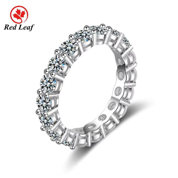 Redleaf Jewelry 2021 New Fashion 925 Sterling Silver Round CZ Cubic Zircon Rings Full Pave Zirconia Tone Ring