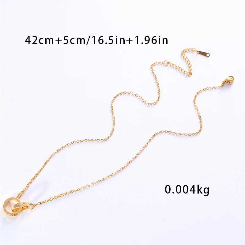 A necklace with two round rings connected by a clasp and set with zirconia stones engraved with the word loveXJ251030