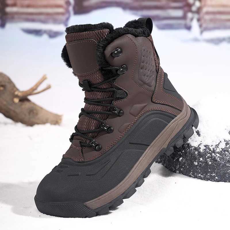 Winter Warm Men Ankle Boots Comfortable Man Snow Boots Outdoor Cotton Work Boots Nonslip Waterproof Mens Hiking Climbing Shoes Z251029