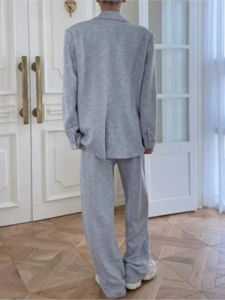 CPSYMYM Womens Casual Suit Fashion Loose Blazer 2 Piece Set Fall Winter Long Sleeve Coat Pants Sets Lady Office Work Out 251029