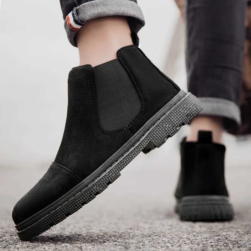 Men Suede Leather Chelsea Boots British Style Outdoor Comortable Non Slip Mens Ankle Boots Botas Zapatos Hombre Chaussure Homme Z251029