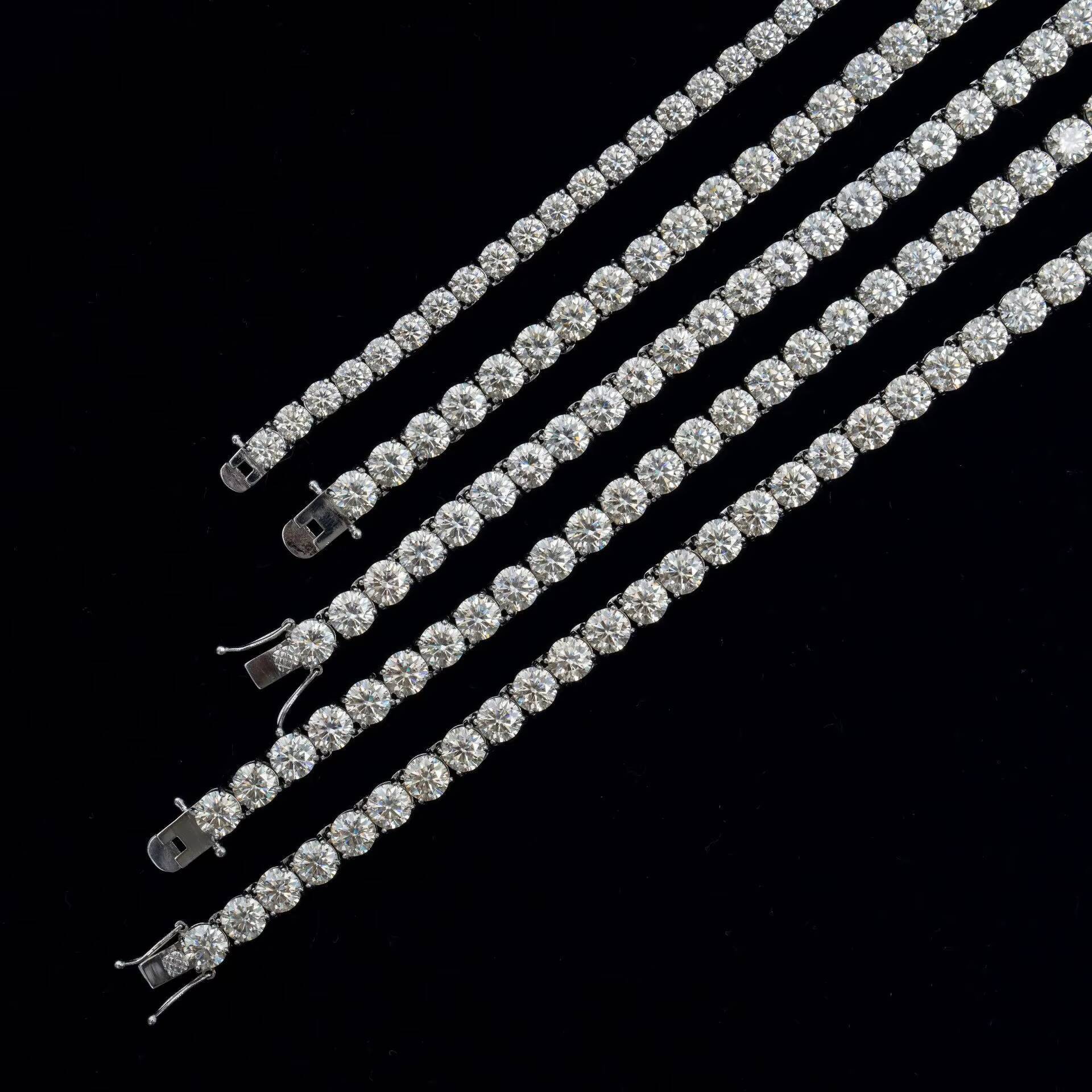 Hip Hop Tennis Chain 5mm Single Diamond Necklace Moissanite Tennis Chain S925 Silver Gift Box 925 Silver Sterling Silver 1pcs