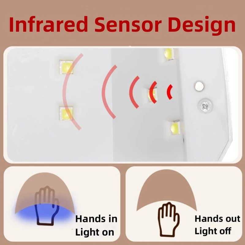 Nail Dryer LED Nail Lamp UV Lamp for Curing All Gel Nail Polish With Motion Sensing Manicure Pedicure Salon Tool L251030