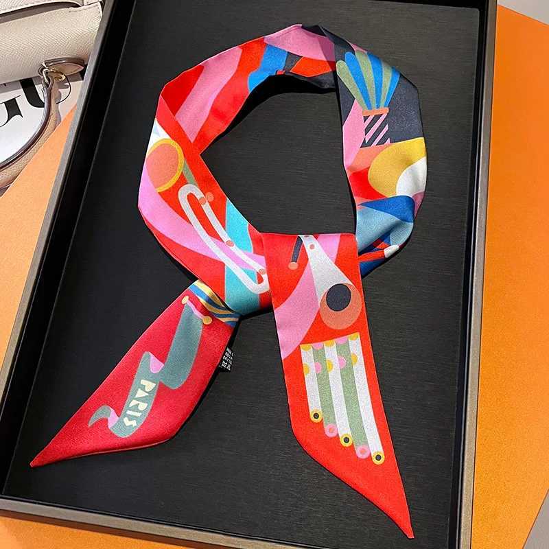 590cm Korean Version of The New Color Trojan Horse Twill Streamer Womens Wrapping Bag Ribbon Headband Small Scarf Silk ScarfW251029