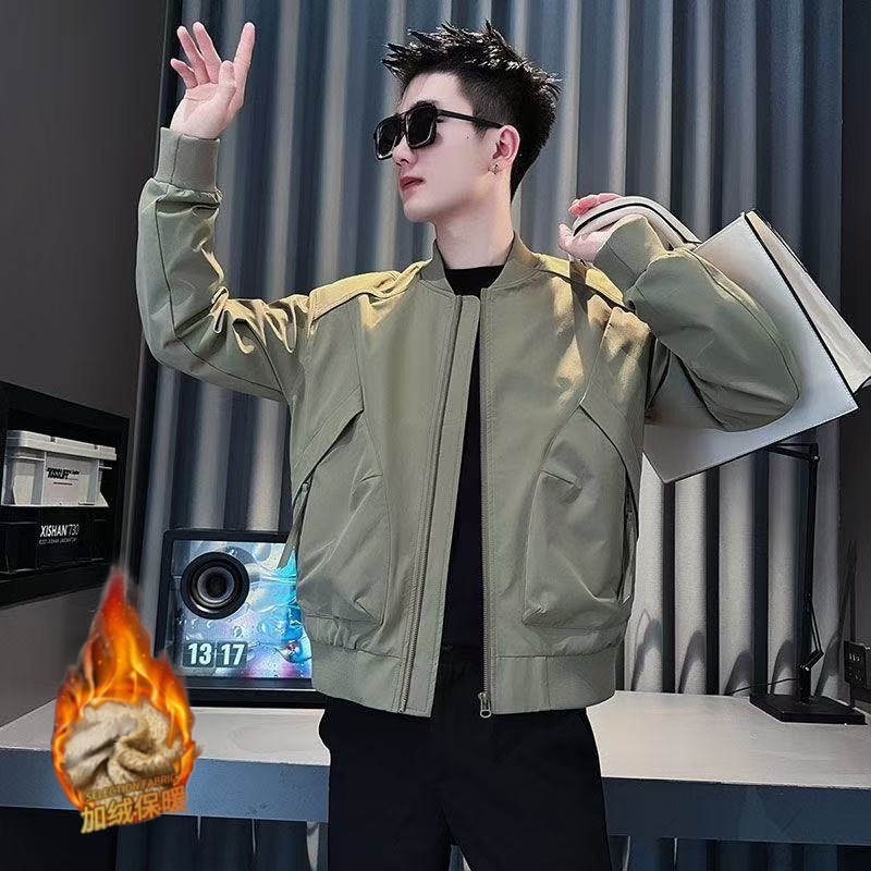 Men's Trendy Baseball Jacket With Collar Designer Coat Casual Workwear Style Men's Clothing 2025 New Spring And Autumn Trendy Coat