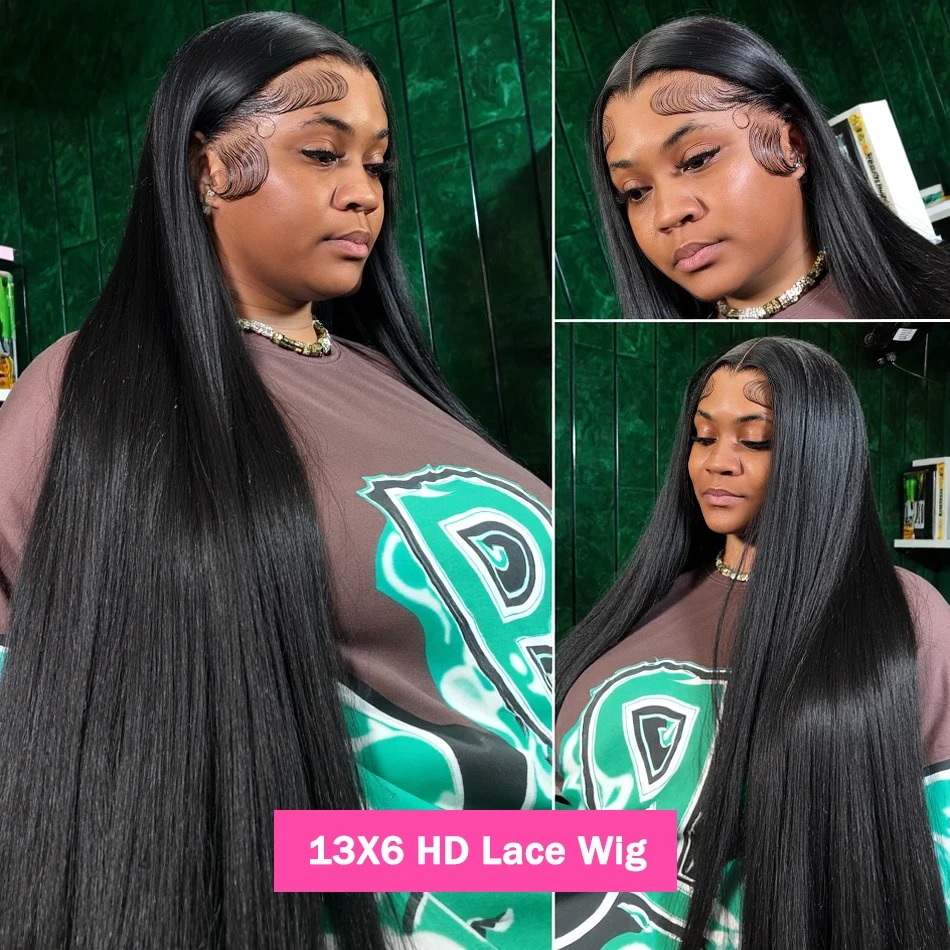 Black/Red/Blonde/Pink/Purple Wig Bone Straight Human Hair Wig 13x4 13X6 HD Lace Frontal Wig For Black Women Prepucked With Baby Hair Glueless Ready To