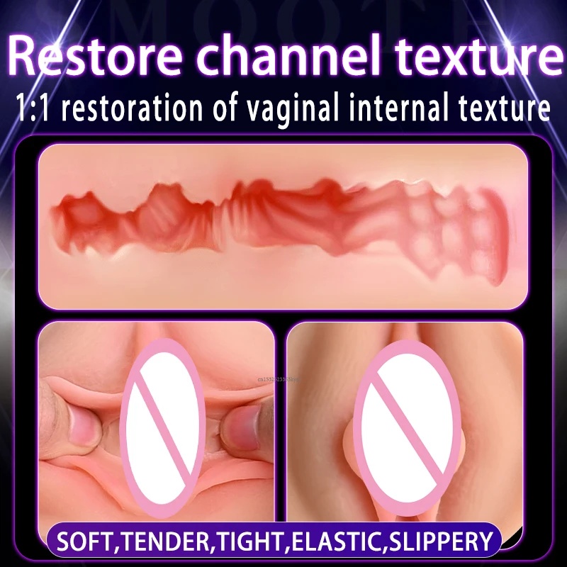Male Sucking Masturbation Cup Real Vagina Soft Silicone Adult Masturbator Pocket Pussy Artificial Vaginal Sex Toys For Men Goods LL-2309