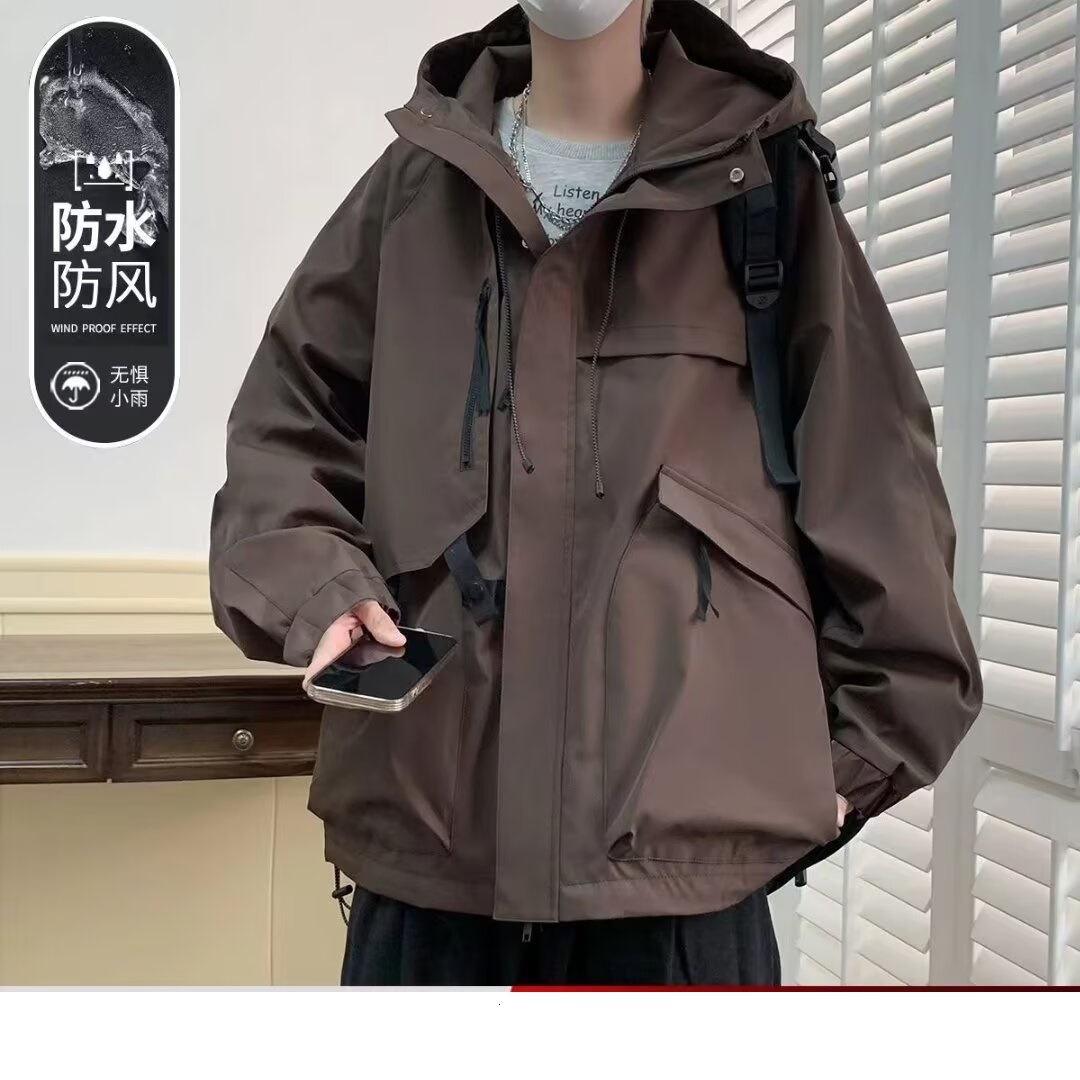 Windproof Jacket For Men Spring And Autumn Mountain Style Outdoor Cool American Designer Coat Style Trendy Brand Functional Wind Mountaineering Workwe
