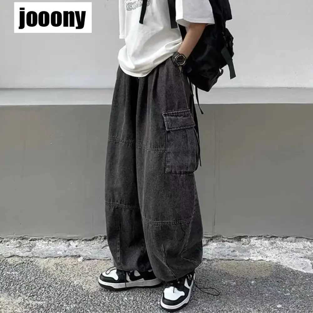 2022 Spring Autumn Trousers y2k baggy jeans for men Wide leg Pants Pockets Elastic Waist Streetwear Loose comfortable Pants J251030