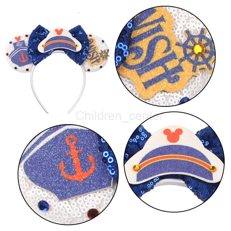 Disney Mickey Mouse Ears 25th Anniversary Commemoration Mickey Mouse Ears Magic Cruise Sparkle Bow DIY Headwear Adults Hairbands H251030
