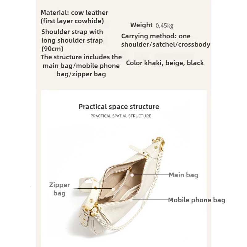 Designer bag 2025 Autumn And Winter Leather Underarm Bag Designer New Dumpling Fi Shoder High Sense Chain Messenger Bag Y251029