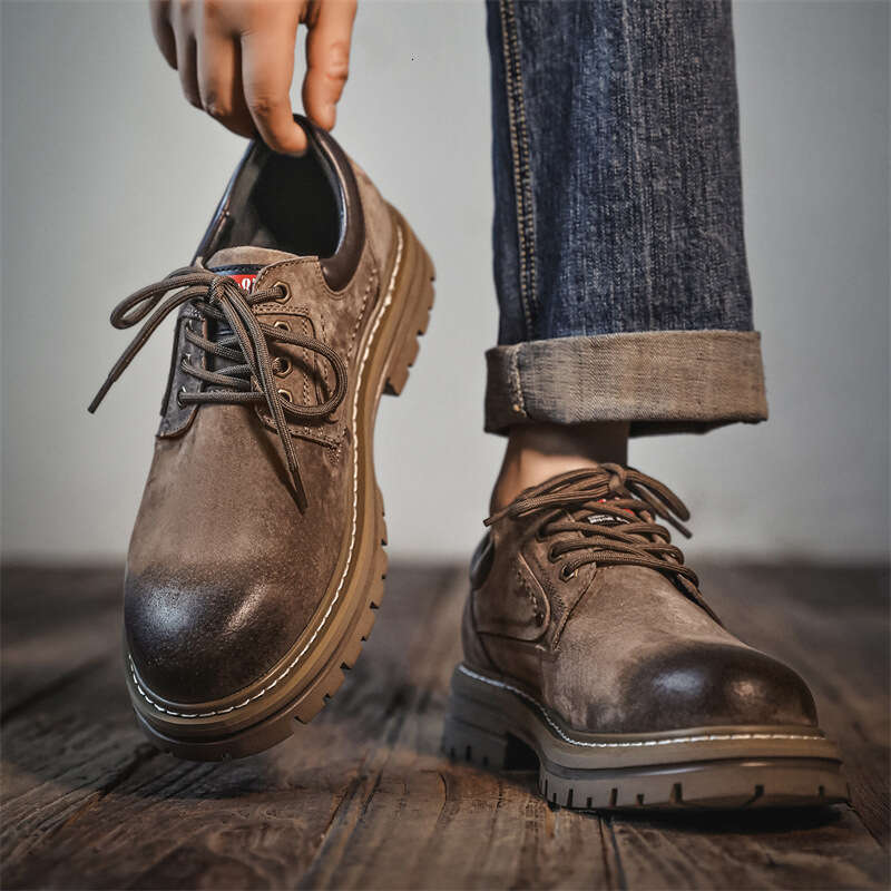 Low-top Martin Boots for Men, Thick-soled Versatile Work Boots, Outdoor Casual Commuter Men's Shoes