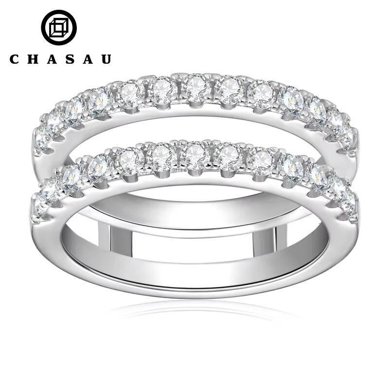 High Quality Classic Fashion 100 925 Sterling Silver Couple Engagement D Color Moissanite Wedding Band Rings for Women Men