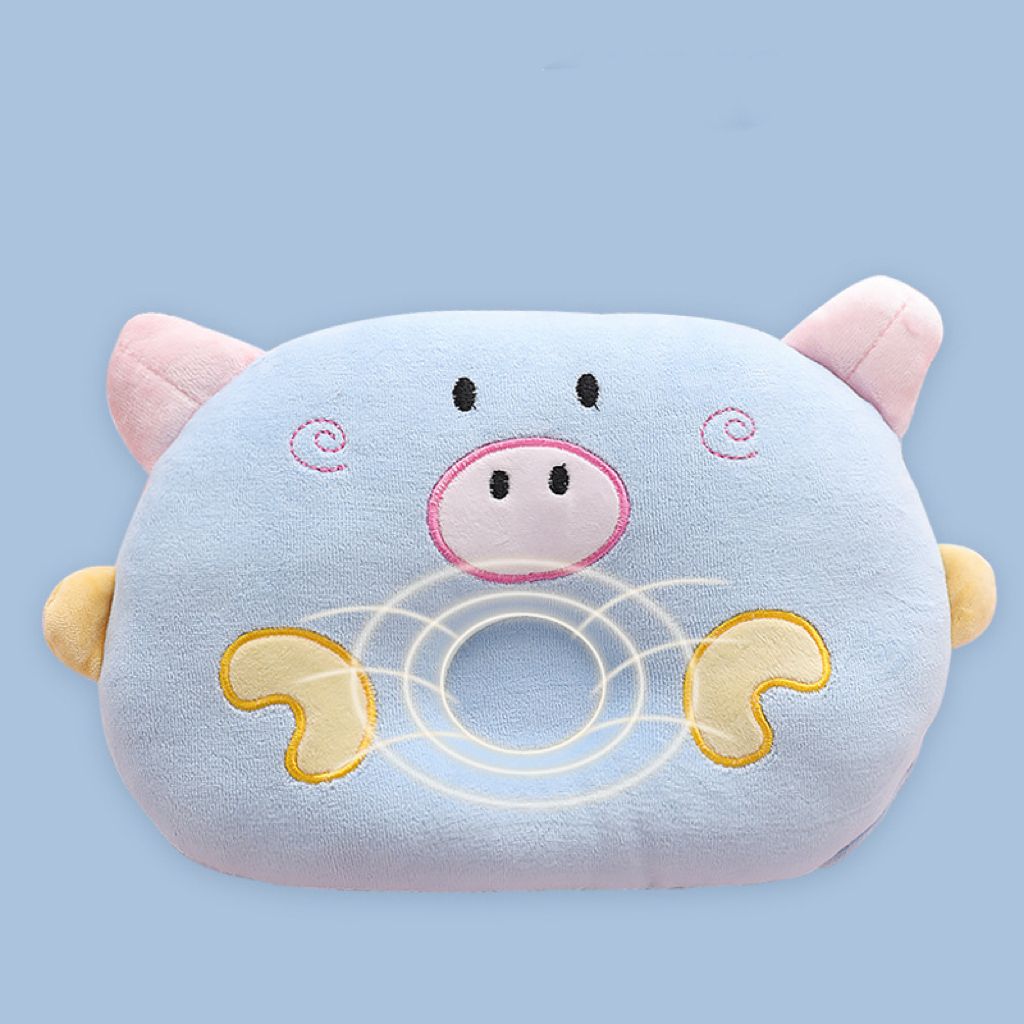 Cute Piggy Moon Pet Pillow with Concave Center Soft Plush Head & Neck Support for Puppies Kittens, Washable, 7 Colors