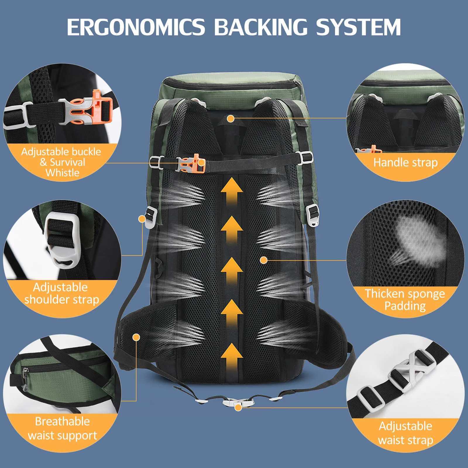 Outdoor Running Bag Bicycle Bag 50L Mountaineering Backpack Waterproof Riding Breathable Jogging Travel Daypack Bag for Riding H251029