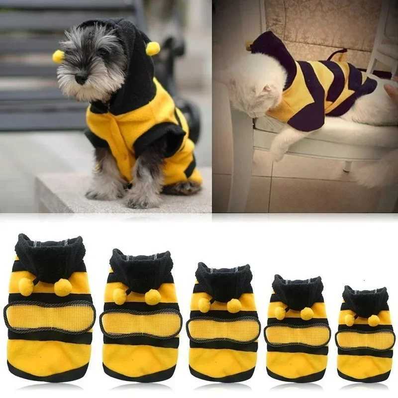 Bee Pet Puppy Coat Apparel Outfit Fleece Clothes Dog Cat Hoodie Fancy Costume Dog Clothes for Small Dogs C251030