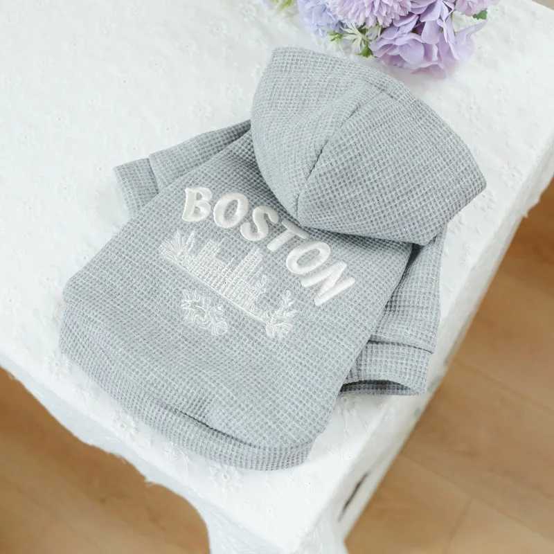 Cozy Letter Dog Hoodies Boston Breathable Pet Hat Coat Handsome Dog Clothes Cute Puppy Sweatshirt Pet Clothes Home Accessories C251030